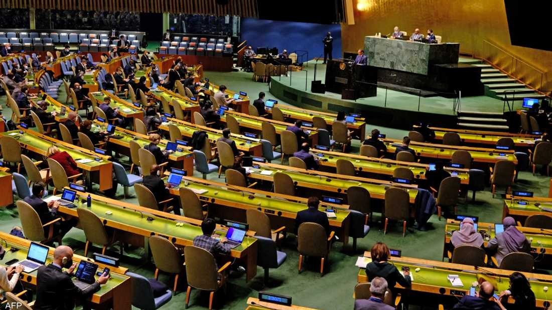 اجتماع سابق للجمعية العامة للأمم المتحدة بشأن أوكرانيا.