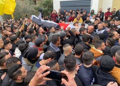 الآلاف يشيعون جثمان الشهيد الفتى أبو صلاح في اليامون غرب جنين