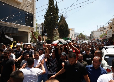 تشييع جثمان الشهيد محمد مرعي إلى مثواه الأخير في مخيم جنين