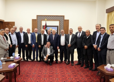 الرئيس يستقبل أمناء سر أقاليم حركة "فتح" في المحافظات الشمالية