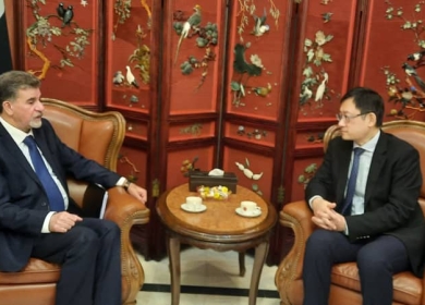 السفير عبد الهادي يطلع سفير جمهورية الصين على آخر مستجدات القضية الفلسطينية