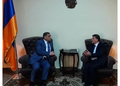 السفير عبد الهادي يطلع سفير جمهورية أرمينيا على آخر مستجدات القضية الفلسطينية