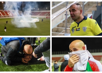 إصابات بالاختناق في اعتداء للاحتلال على استاد الشهيد فيصل الحسيني