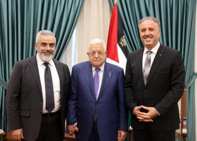 الرئيس يستقبل رئيس اتحاد رجال الأعمال الفلسطيني التركي