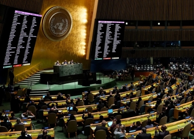 الجمعية العامة للأمم المتحدة تدعم حق الشعب الفلسطيني في تقرير المصير بأغلبية ساحقة
