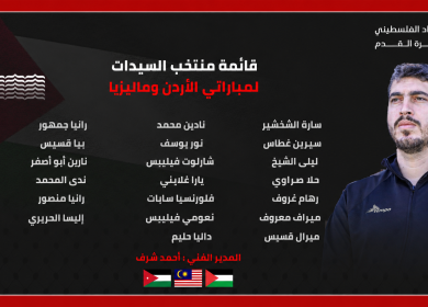 إعلام قائمة منتخبنا الوطني للسيدات لمباراتيْ ماليزيا والأردن