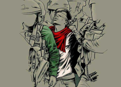 فنانة إيطالية ترسم لوحة تحاكي صورة الطفل الفلسطيني فوزي الجنيدي