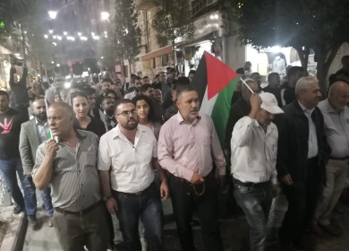 رام الله: مسيرة تنديدا بعدوان الاحتلال على قطاع غزة